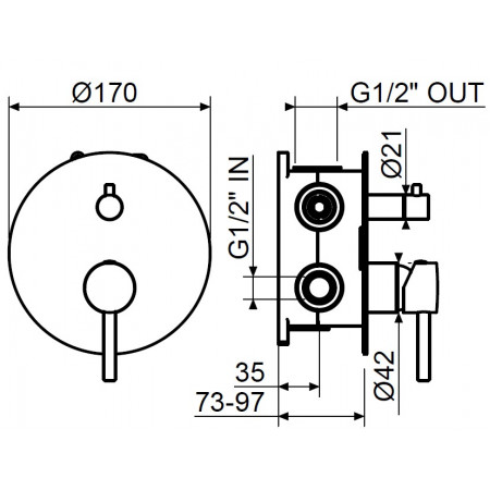 Комплект смесителя для душа Plumberia Selection KIT1901RS