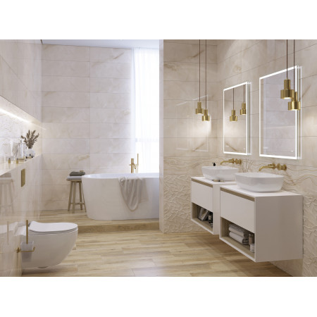 Плитка IVU012D Ivory рельеф бежевый 25x75