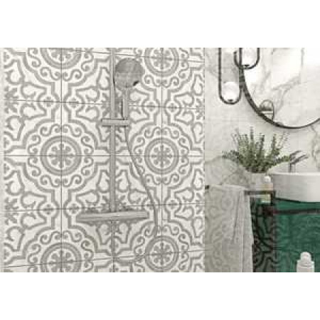 Керамогранит A16010 Siena узоры белый рельеф 42x42