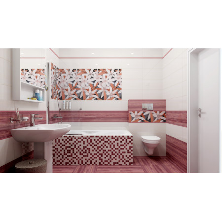 Плитка Декор Апрель бордовый-2 25х50