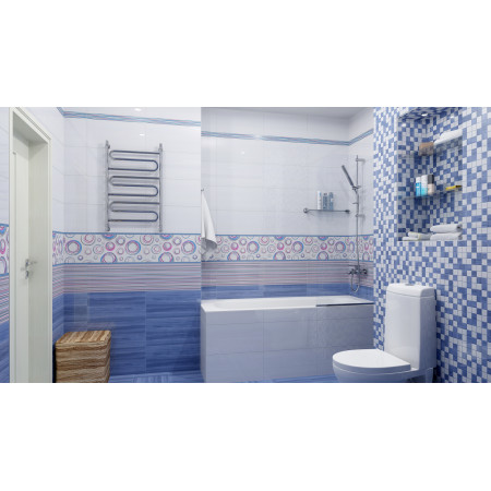 Плитка Декор Энигма платина серый полоски 25х50