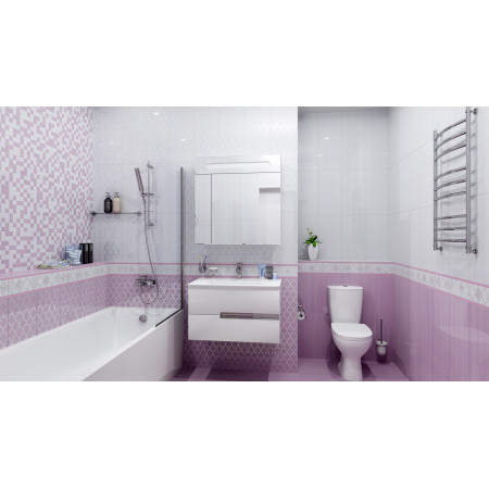 Плитка Бордюр Бухара платина серый 10х25