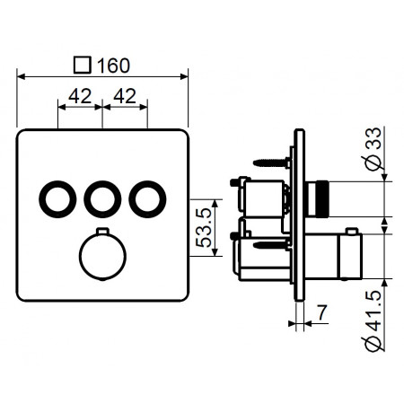 Внешняя часть встраиваемого смесителя для душа Plumberia Selection PSB2903CR