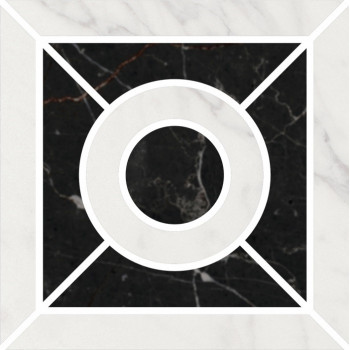 Керамогранит ID93T Декор Фрагонар наборный белый 9,9x9,9x0,9