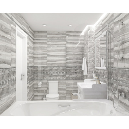 Плитка Декор Grace Fancy серый 20х60