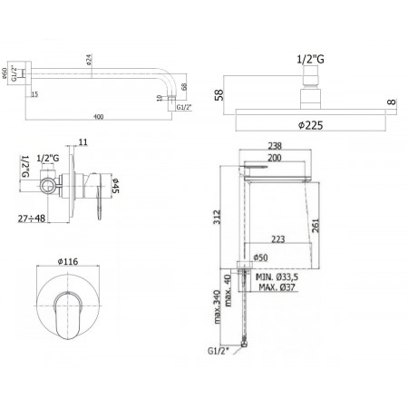 Комплект для душа Paffoni Candy KITCA010CR081