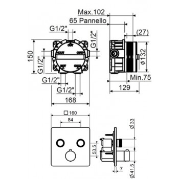Комплект смесителя для душа с термостатом Plumberia Selection KITPSB2902NO