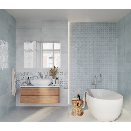 Плитка LBU332D Lissabon рельеф сине-зелёный 25x75