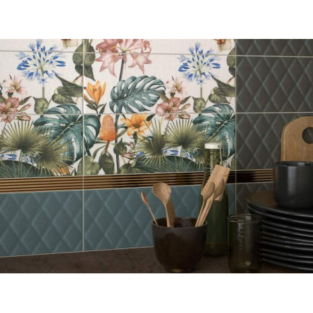 Плитка 15127 Зимний сад зеленый светлый структура 15x40