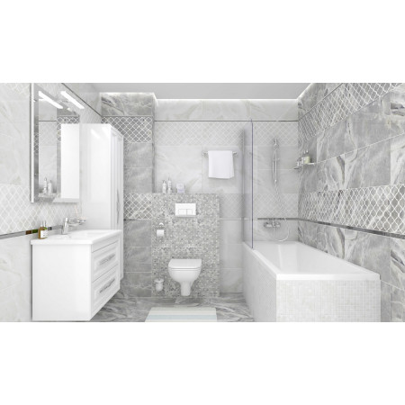 Плитка Декор Plazma Nuance белый 30х60