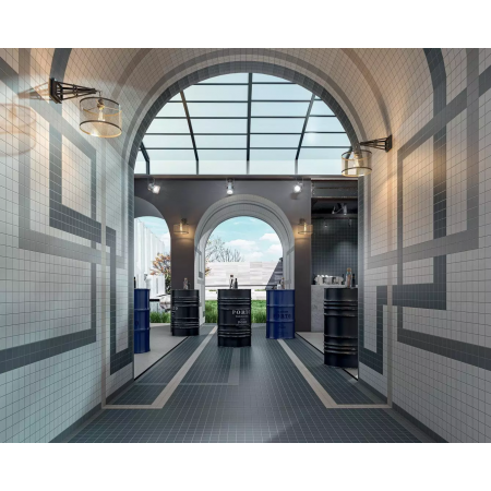 Керамогранит 1333 Агуста черный натуральный (30x40 из 12 частей) R10 9,8х9,8