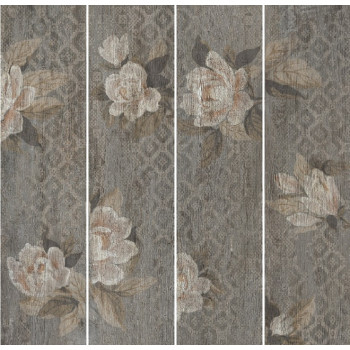 Керамогранит SG704400R Поджио Цветы коричневый обрезной 20х80