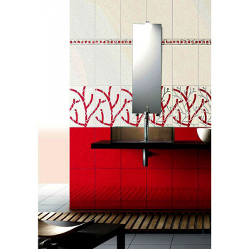 Плитка 86 Карандаш белый блестящий 25*2