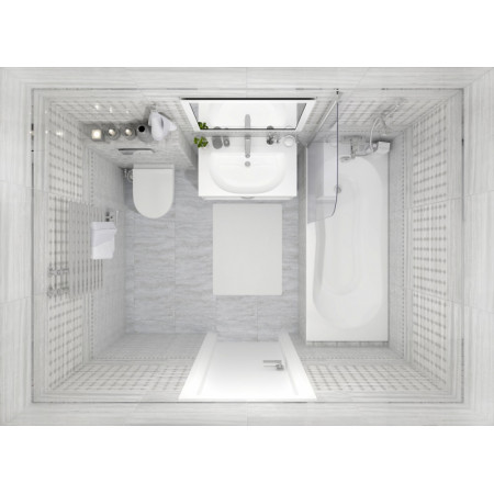 Плитка Бордюр Glossy серый 6,3х60