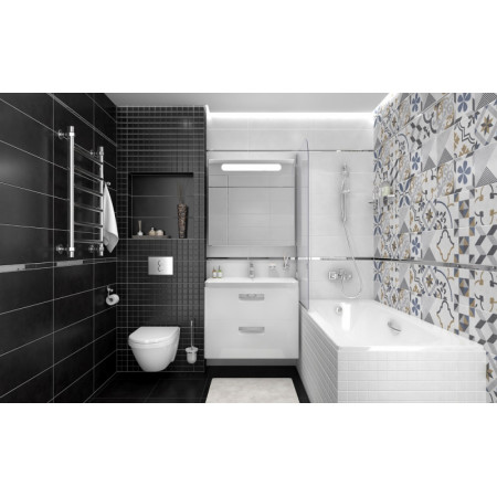 Мозаика MM60062 Декор Alabama мозаичный чёрный 20х60