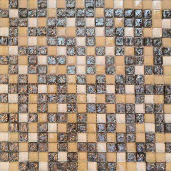 Мозаика №2100 микс белый-молочный матовый-молочный колотый-платина колотая (1.5х1.5) 30х30