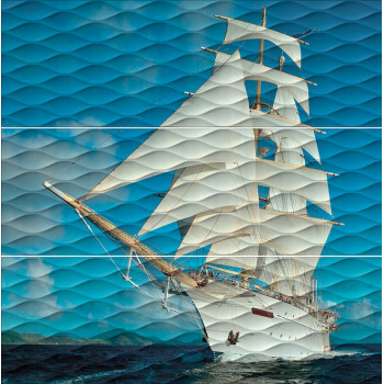 Плитка ALD/A01/3x/13025R Панно Майори Корабль обрезной 90х90