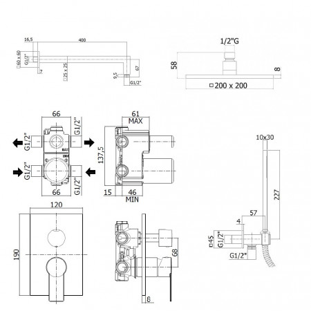 Комплект для душа Paffoni Tango KITTA018SCR