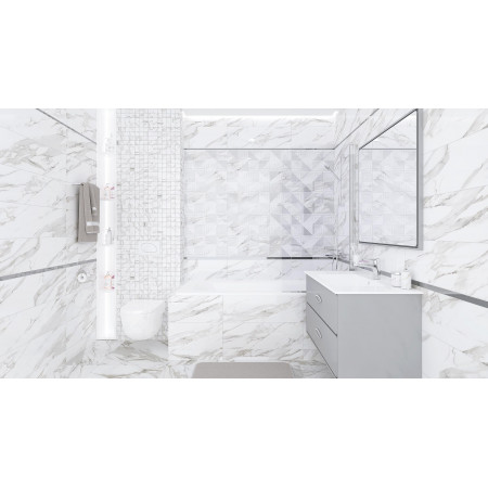 Плитка Декор Balance белый 25х75