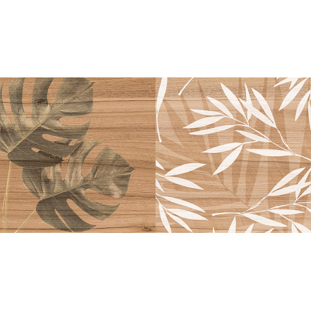 Плитка 08-01-15-2454 Organic коричневый узор 20х40