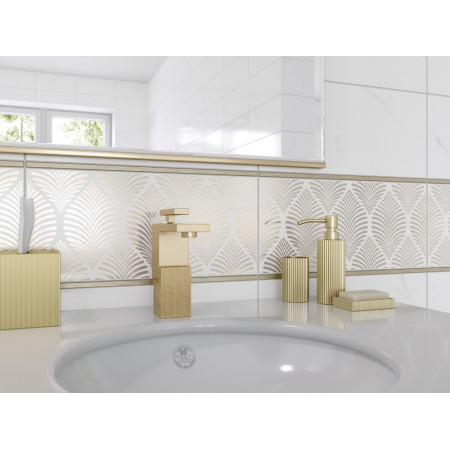 Плитка A15918 вставка Omnia геометрия белый 20x44