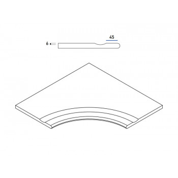Керамогранит 620090000750 Бортик Миллениум Блэк с выемкой угловой закругленный 60х60